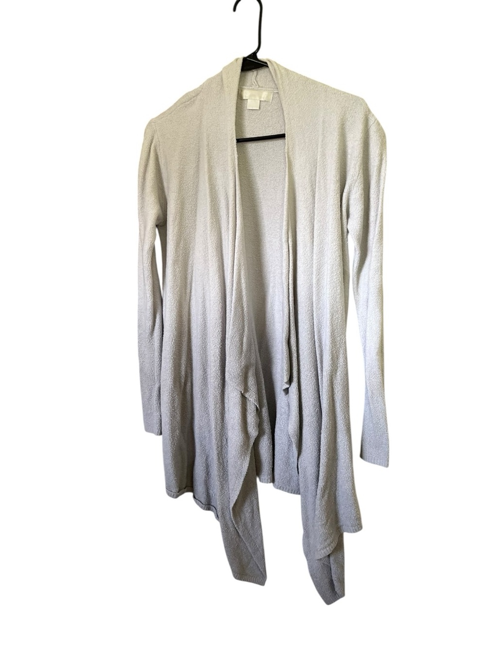 Barefoot Dreams Light Gray Draped Open-Front Cardigan